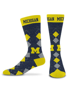 Fan Nation Michigan Wolverines Mens Argyle Socks - Blue