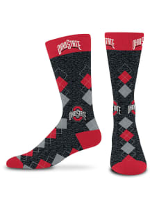 Fan Nation Ohio State Buckeyes Mens Argyle Socks - Charcoal