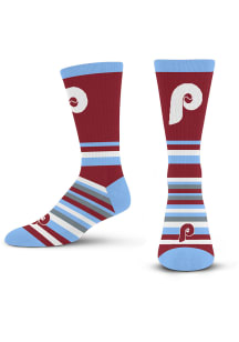 Philadelphia Phillies Coop Lotta Stripe Mens Crew Socks