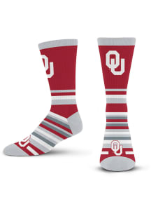 Oklahoma Sooners Lotta Stripe Mens Crew Socks