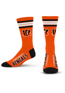 Cincinnati Bengals 4 Stripe Duece Mens Crew Socks