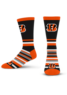 Cincinnati Bengals Lotta Stripe Mens Crew Socks