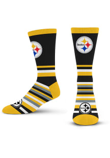 Pittsburgh Steelers Lotta Stripe Mens Crew Socks