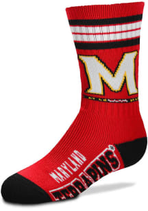 Maryland Terrapins 4 Stripe Deuce Design Mens Crew Socks