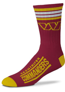 Washington Commanders 4 Stripe Deuce Mens Crew Socks