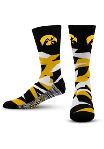 Shattered Iowa Hawkeyes Mens Crew Socks - Yellow