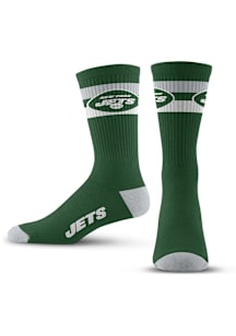New York Jets Green 2 Stripe Youth Crew Socks
