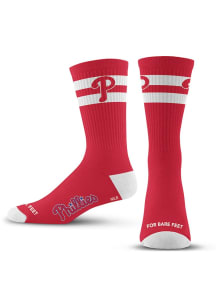 Philadelphia Phillies 2 Stripe Mens Crew Socks