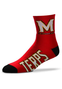 Team Color Maryland Terrapins Mens Quarter Socks - Red