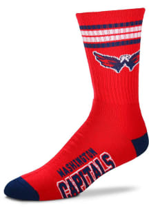 Washington Capitals 4 Stripe Deuce Mens Crew Socks