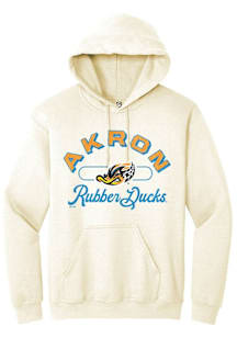 Summit Sportswear Akron RubberDucks Mens White Vintage Arch Script Long Sleeve Hoodie