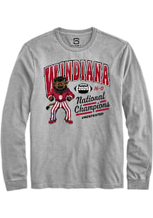 Summit Sportswear Indiana Hoosiers Grey WINDIANA Arch 2025 National Champions Long Sleeve T Shirt