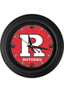 Black Rutgers Scarlet Knights Traditional Wall Clock