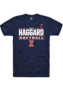 Ellie Haggard  Illinois Fighting Illini Navy Blue Rally NIL Stacked Box Short Sleeve T Shirt