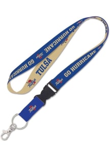 Blue  Tulsa Golden Hurricane Detachable Lanyard