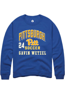 Gavin Wetzel Rally Mens Blue Pitt Panthers NIL Arch Logo Player Crew