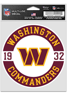 Washington Commanders 3.75x5 Fan Auto Decal - Burgundy