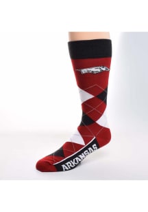 Arkansas Razorbacks Calf Logo Mens Argyle Socks