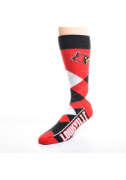 Louisville Cardinals Calf Logo Mens Argyle Socks