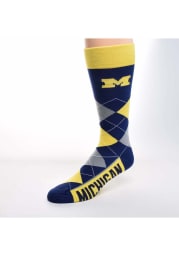 Michigan Wolverines Calf Logo Mens Argyle Socks