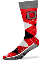 Ohio State Buckeyes Calf Logo Mens Argyle Socks
