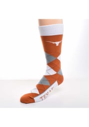 Texas Longhorns Calf Logo Mens Argyle Socks