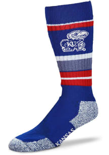 Kansas Jayhawks Wild Stripe Mens Crew Socks