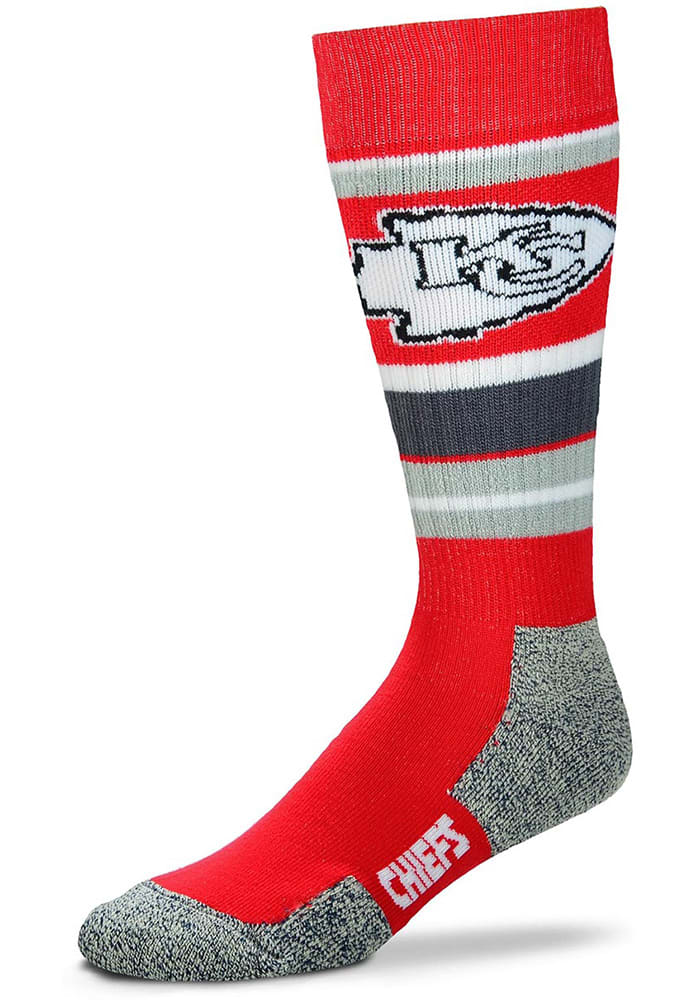 Kansas City Chiefs Wild Stripe Mens Crew Socks