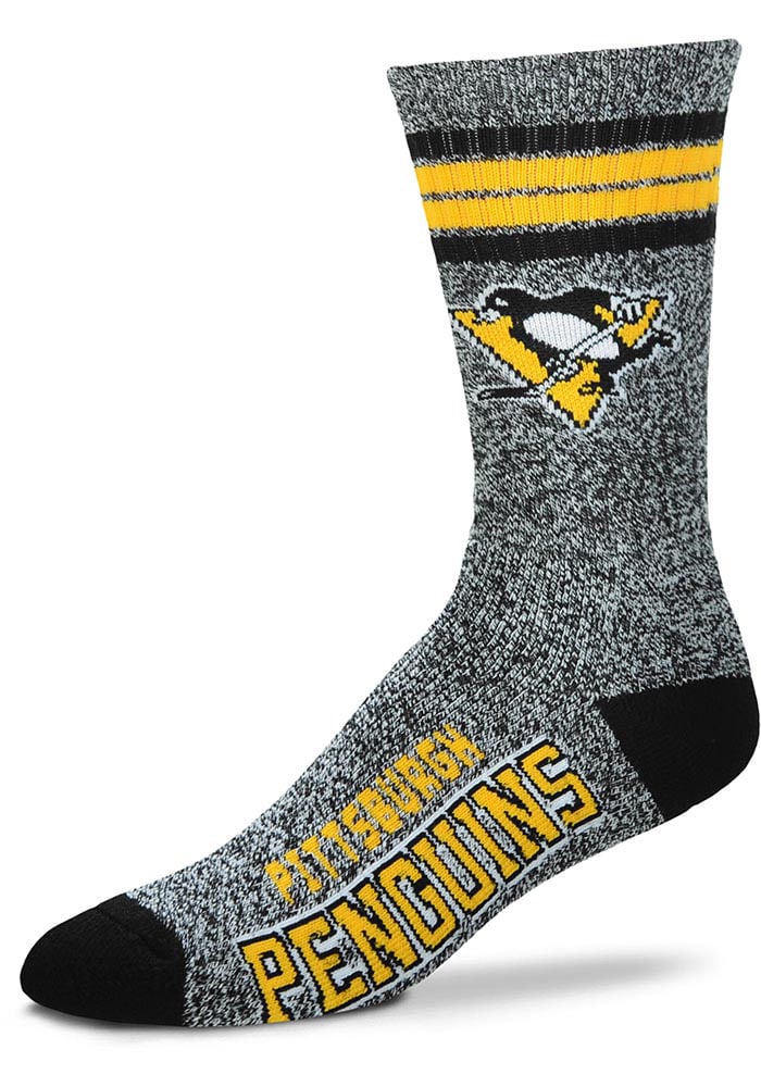 Pittsburgh Penguins Marbled Stripe Mens Crew Socks