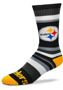 Pittsburgh Steelers Rainbow Stripe Mens Crew Socks