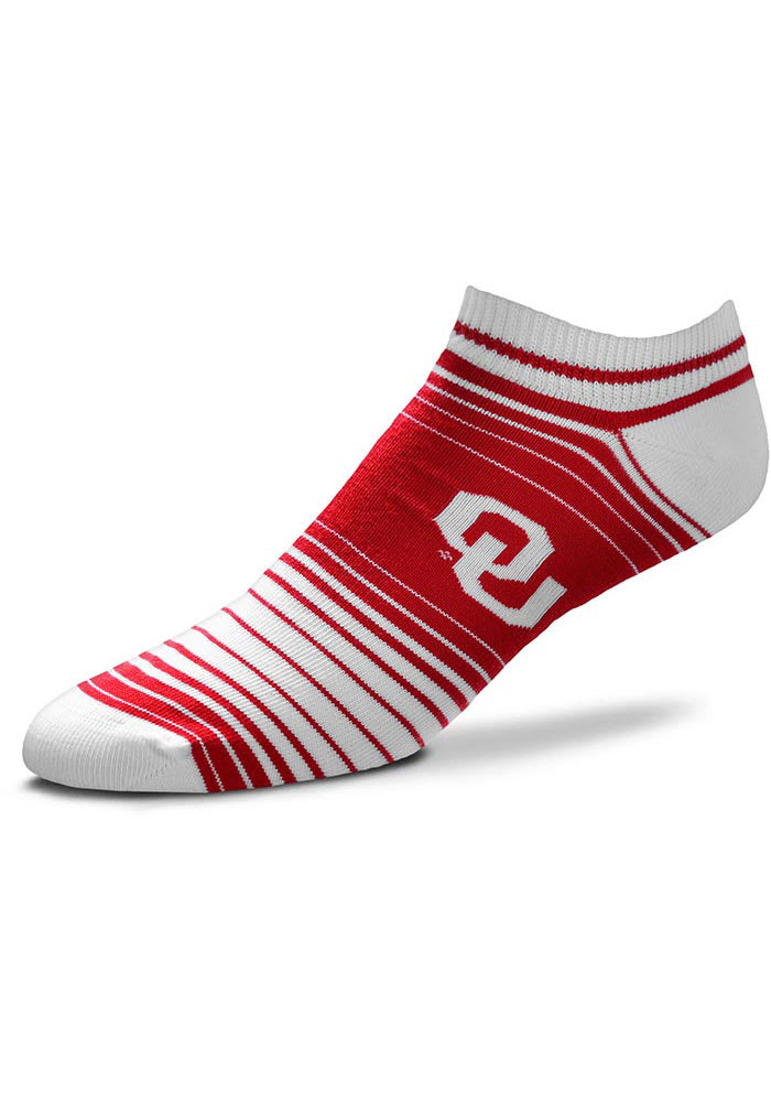 Oklahoma Sooners In and Out Stripes Womens No Show Socks