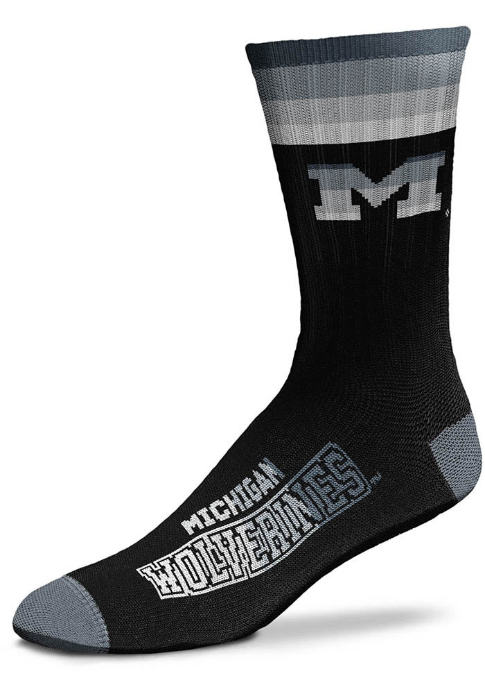 Michigan Wolverines Black Platinum Deuce Youth Crew Socks