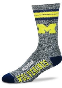 Michigan Wolverines Marbled 4 Stripe Deuce Mens Crew Socks
