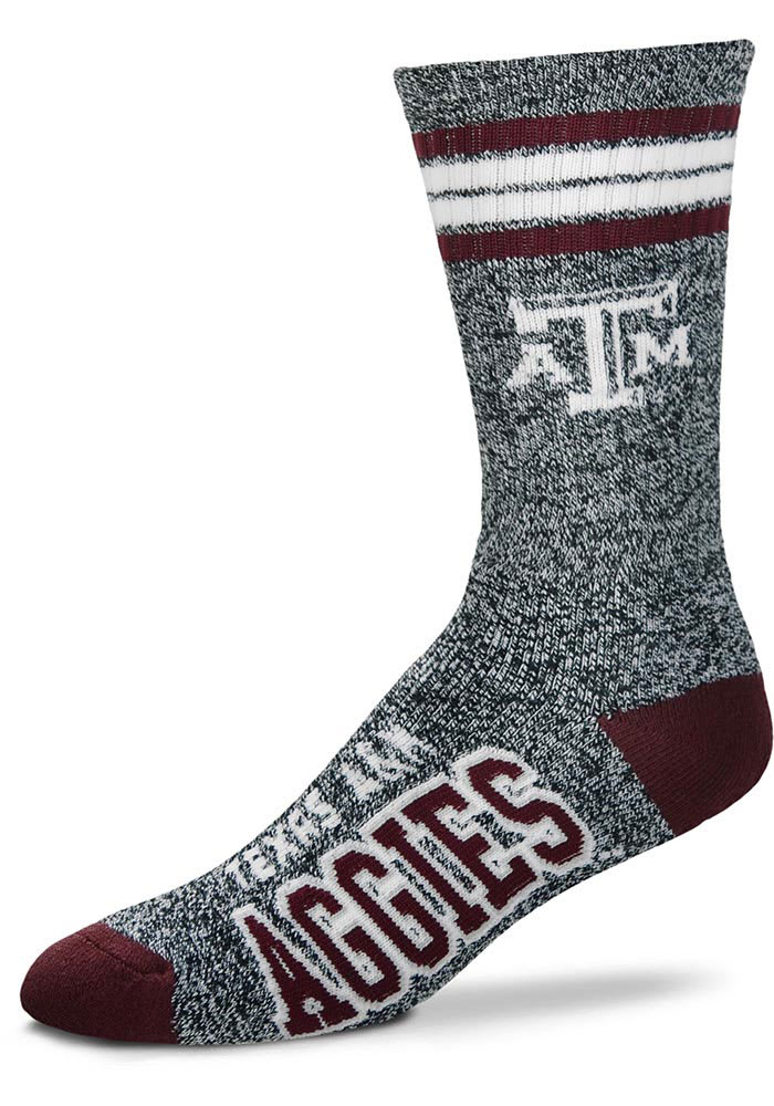 Texas A&M Aggies Marbled 4 Stripe Deuce Mens Crew Socks