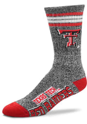 Texas Tech Red Raiders Marbled 4 Stripe Deuce Mens Crew Socks