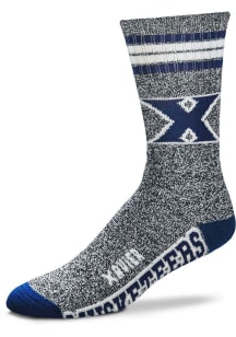 Xavier Musketeers Marbled 4 Stripe Deuce Mens Crew Socks