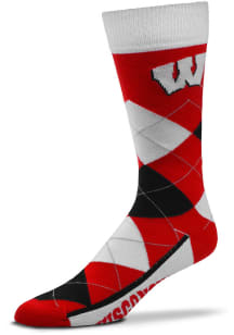Wisconsin Badgers Team Color Mens Argyle Socks