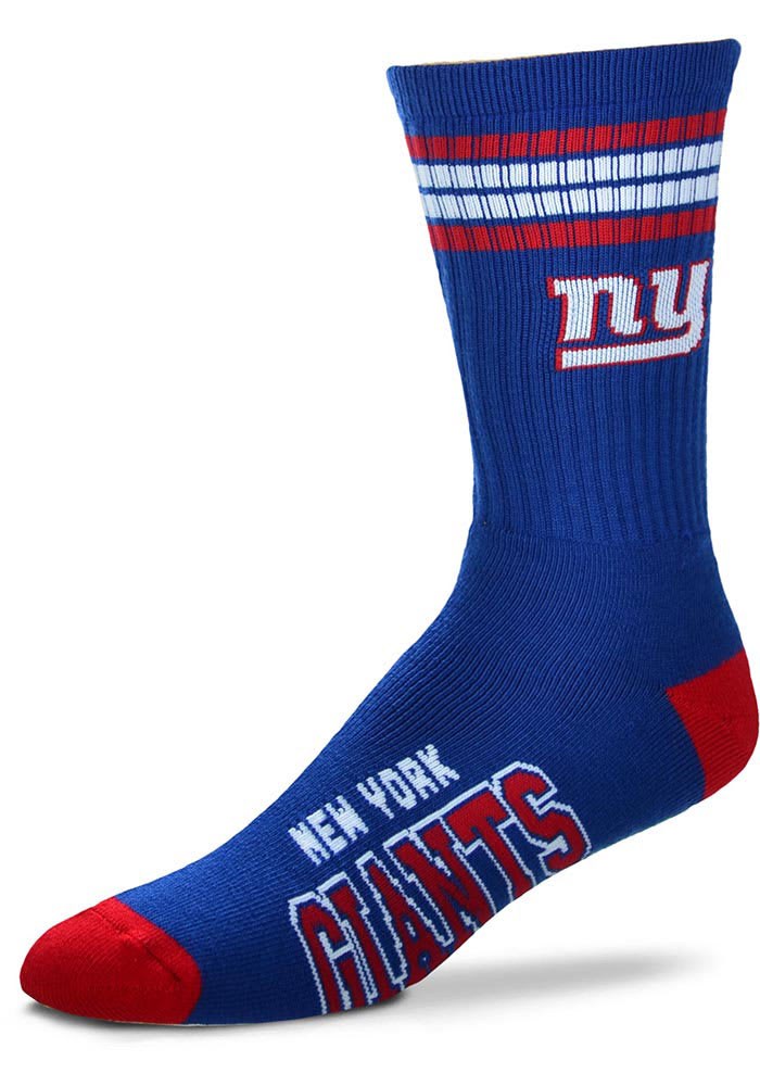 New York Giants Blue 4 Stripe Deuce Youth Crew Socks