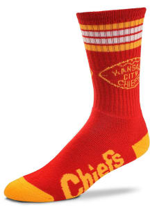 Kansas City Chiefs Classic 4 Stripe Deuce Mens Crew Socks