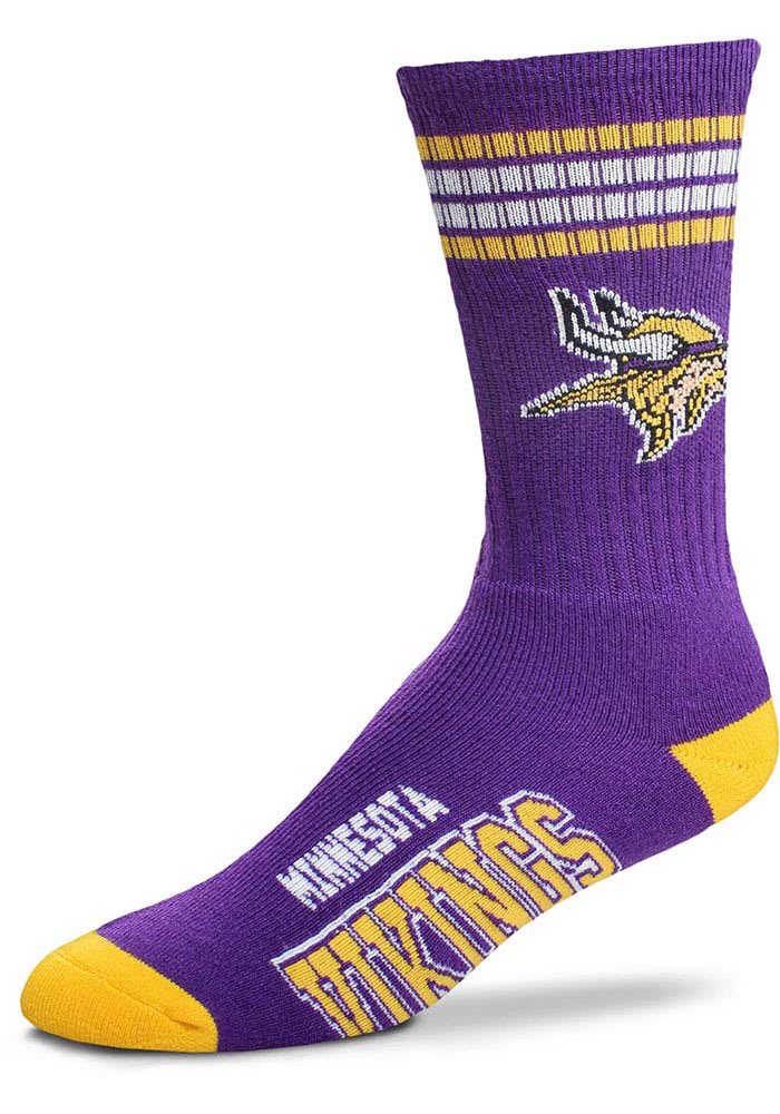 Minnesota Vikings 4 Stripe Deuce Mens Crew Socks