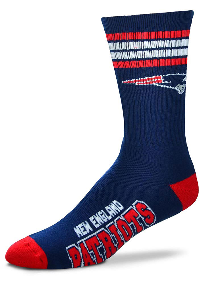 New England Patriots 4 Stripe Deuce Mens Crew Socks