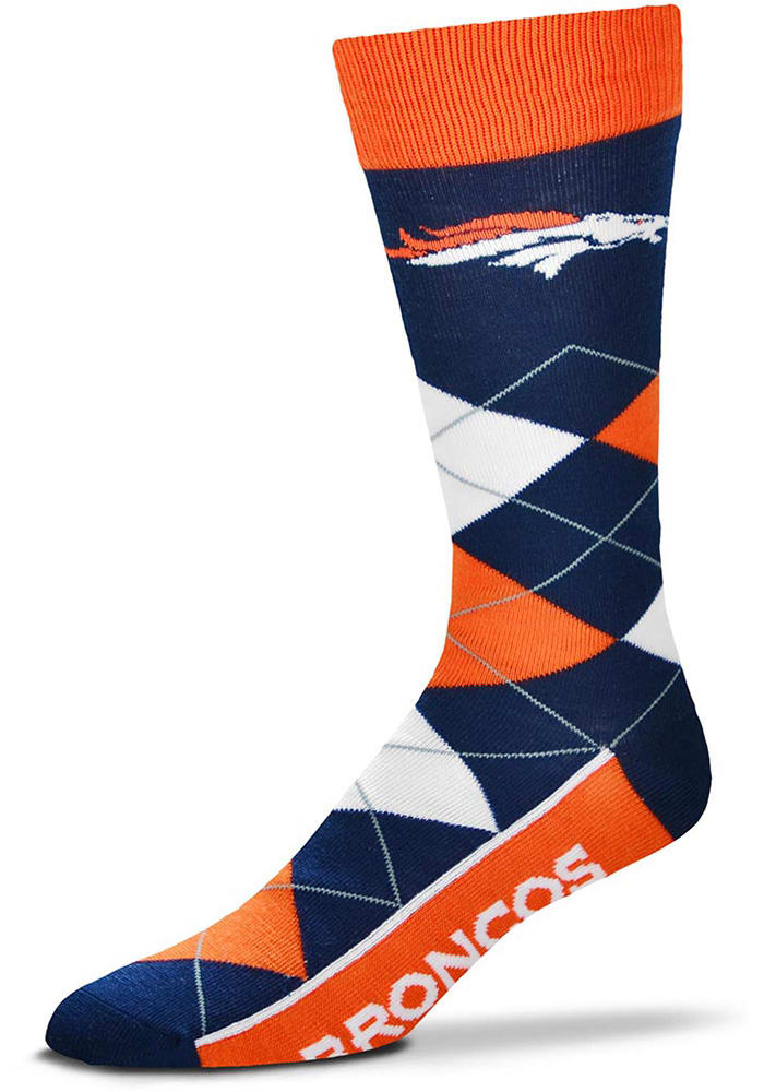 Denver Broncos Team Logo Mens Argyle Socks