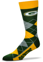 Green Bay Packers Team Logo Mens Argyle Socks