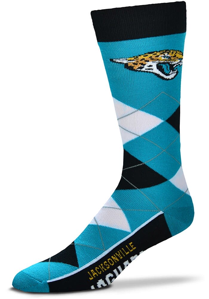 for Bare Feet Jacksonville Jaguars Argyle Crew Socks