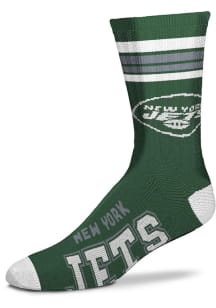 New York Jets 4 Stripe Deuce Mens Crew Socks