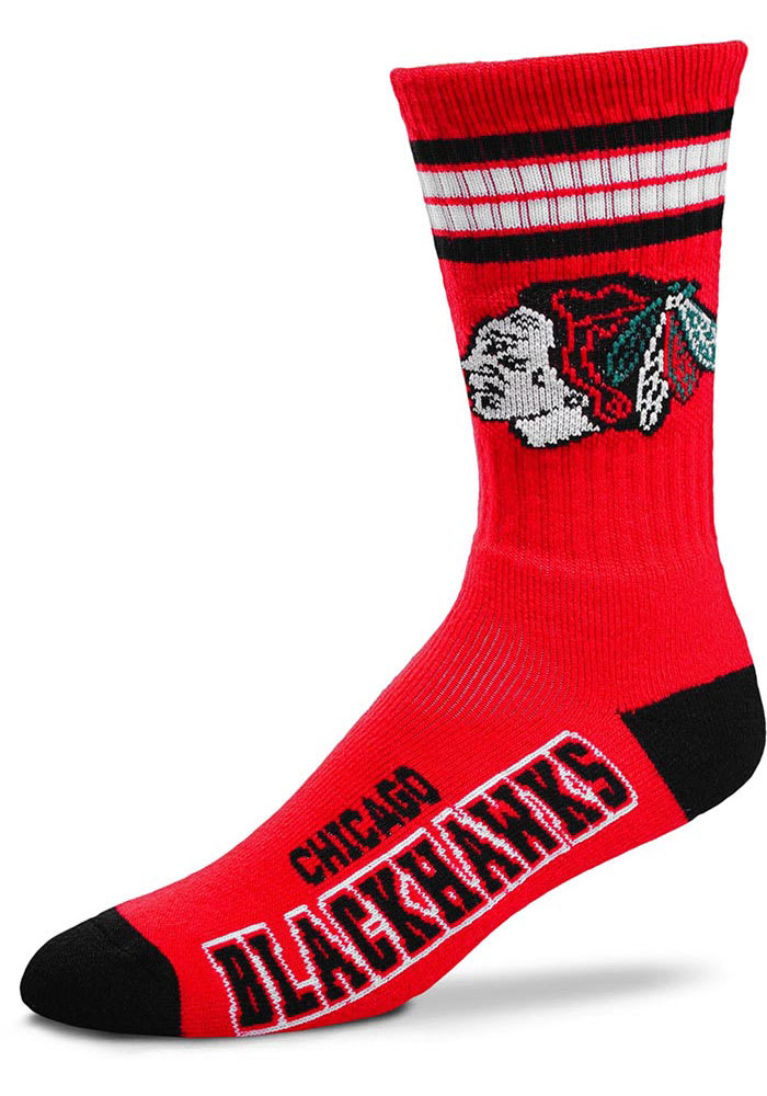 Chicago Blackhawks Red 4 Stripe Deuce Youth Crew Socks
