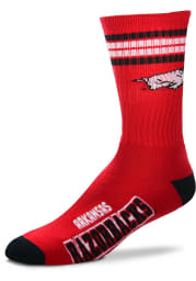 Arkansas Razorbacks Red 4 Stripe Deuce Youth Crew Socks