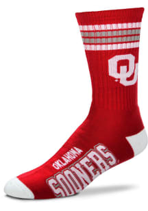 Oklahoma Sooners Red 4 Stripe Deuce Youth Crew Socks