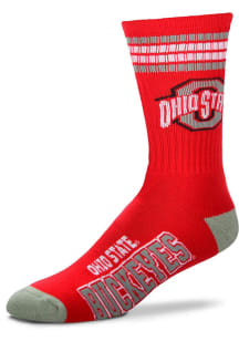 Ohio State Buckeyes Red 4 Stripe Deuce Youth Crew Socks