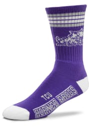 TCU Horned Frogs Purple 4 Stripe Deuce Youth Crew Socks